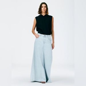 Tibi Bleach Denim Maxi Skirt